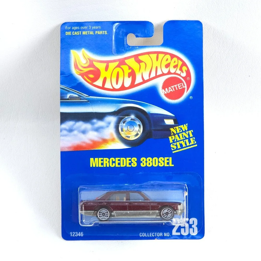 VTG 1991 Hot Wheels MERCEDES 380 SEL 253 Blue Card New Paint Style Silver UH